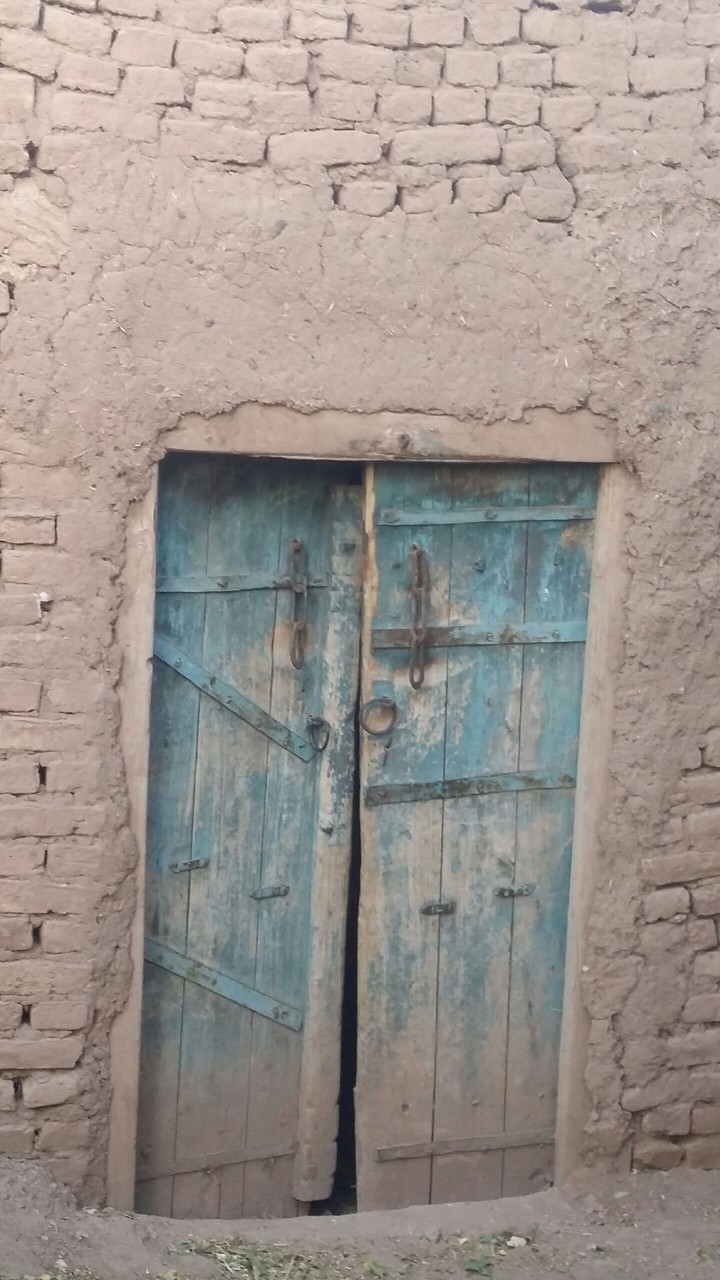 blue old door