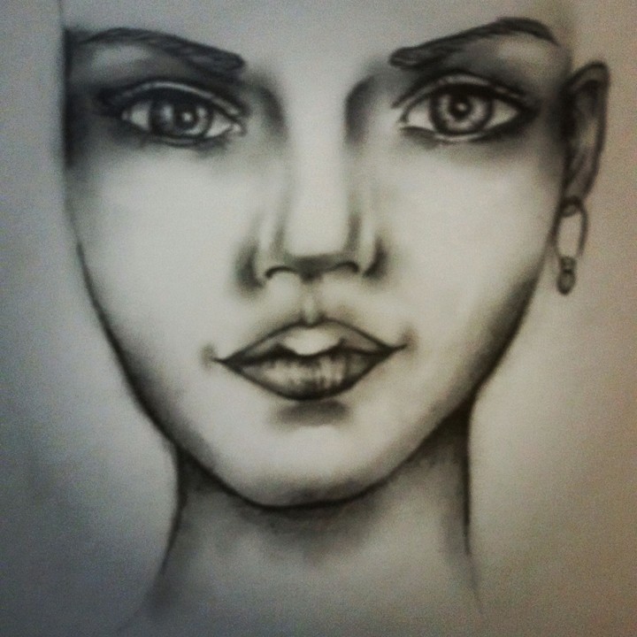 Lady in Black and White