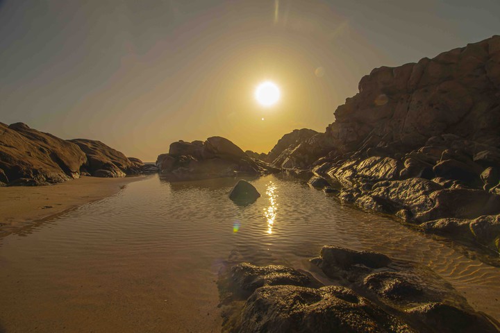 sunset with rocks