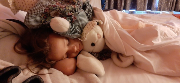 Sleepy granddaughter