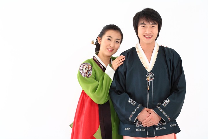Couple in Korean Dress I
