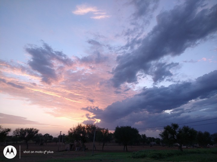 Orange blue sky
