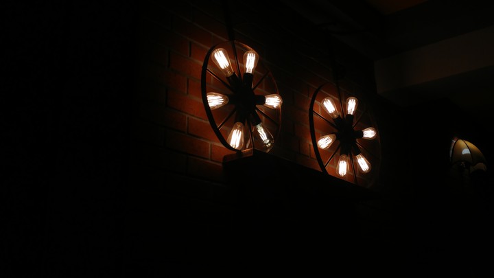 Wheels of bike with some bulbs