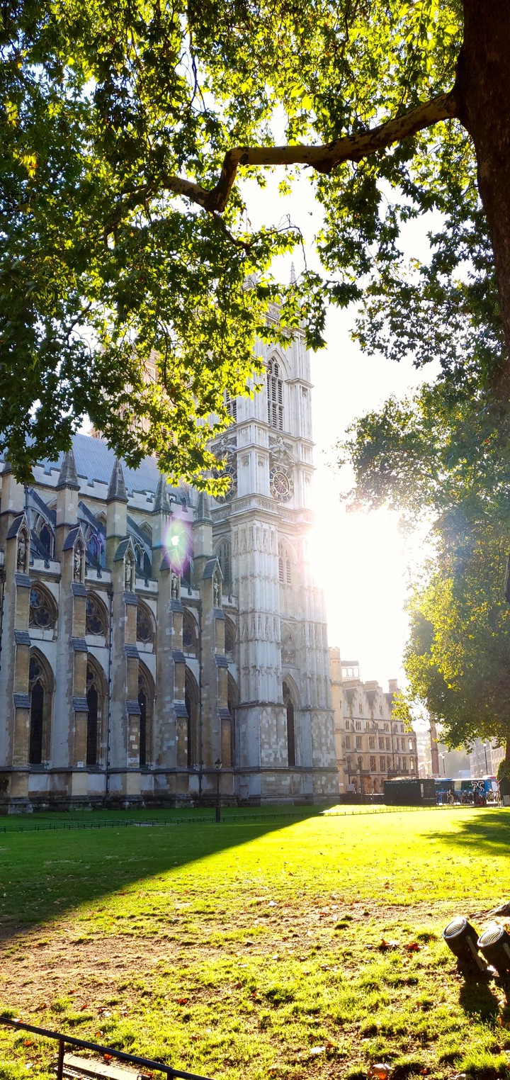 Westminster Abbey in London at fall