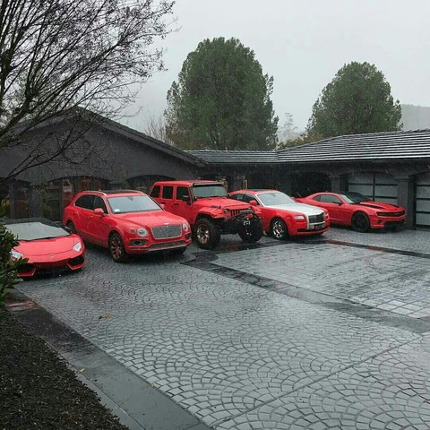collection of red cars