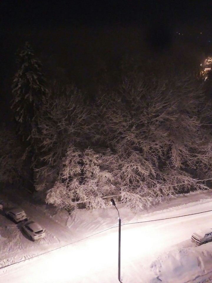 снег