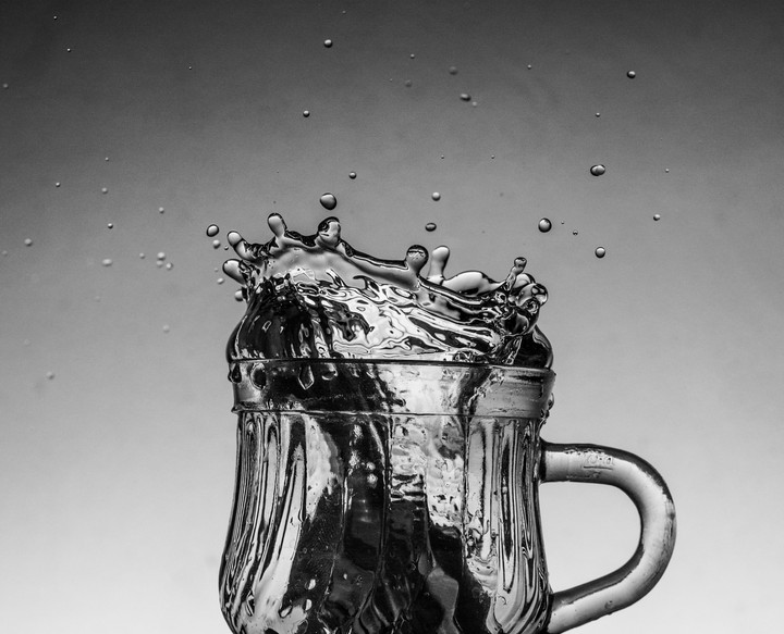 splash in b&w