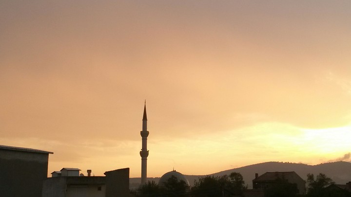 orange morning after rain