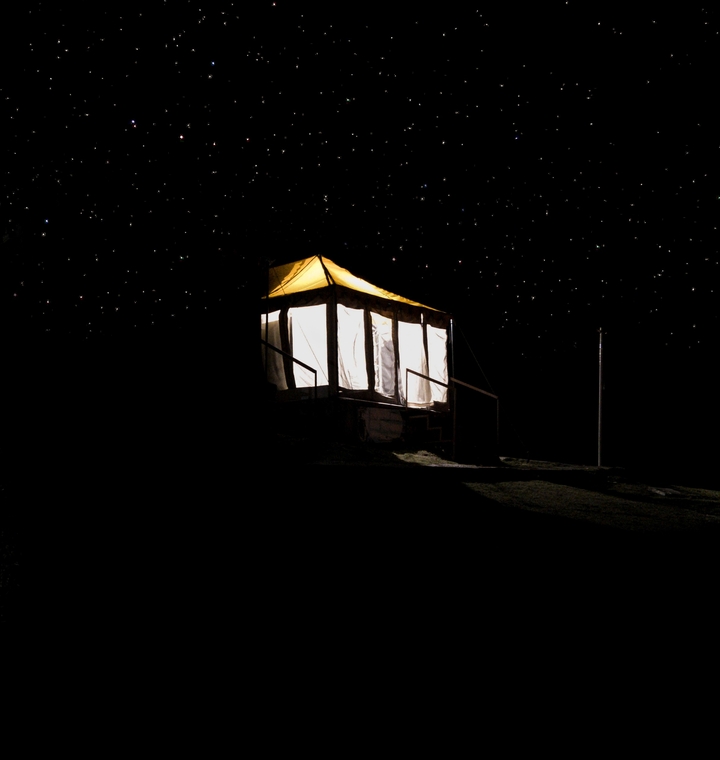 lone cabin on a mountain
