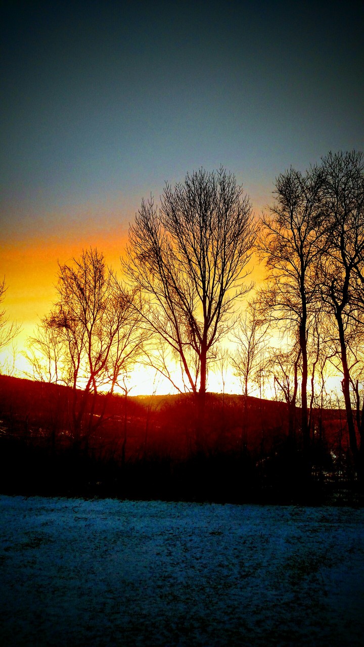 peaceful winter sunset