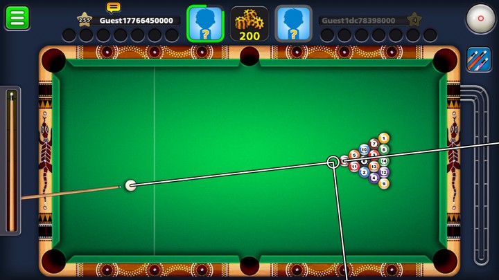 8 bool pool game long line