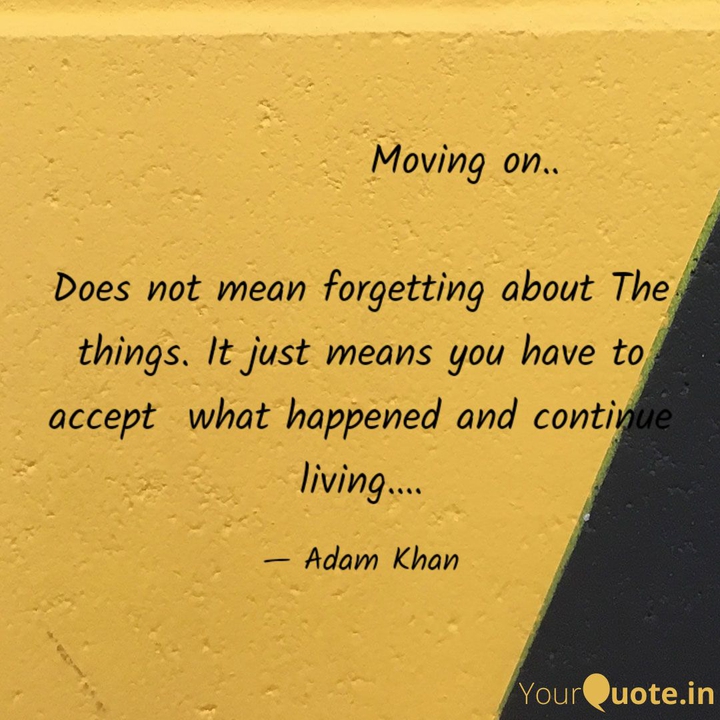 moving on