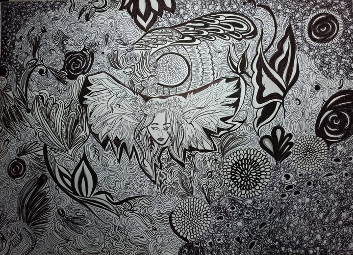 Her wings unfolded !