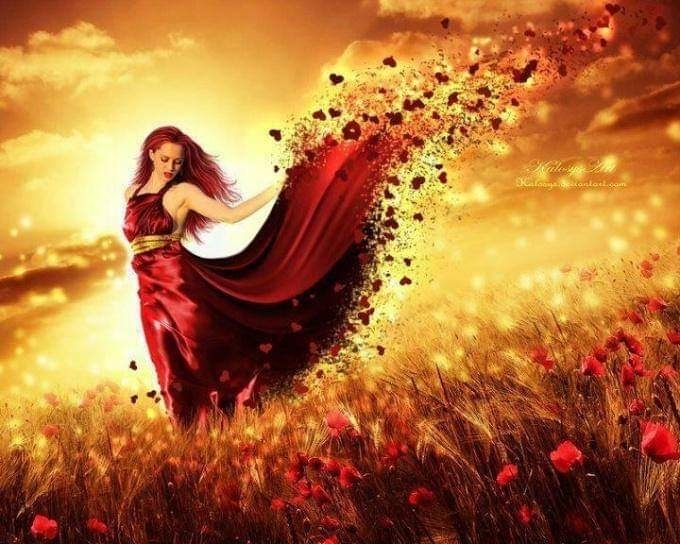 Woman in red