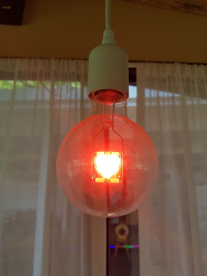 heart light bulb