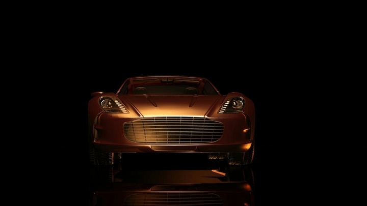 golden car.