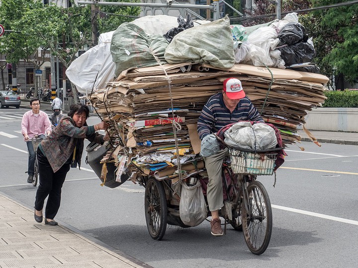 Transporte de material reciclado