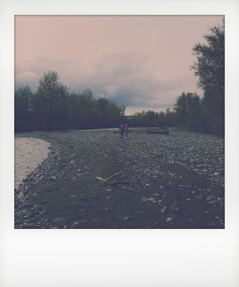 old Polaroid, river bank