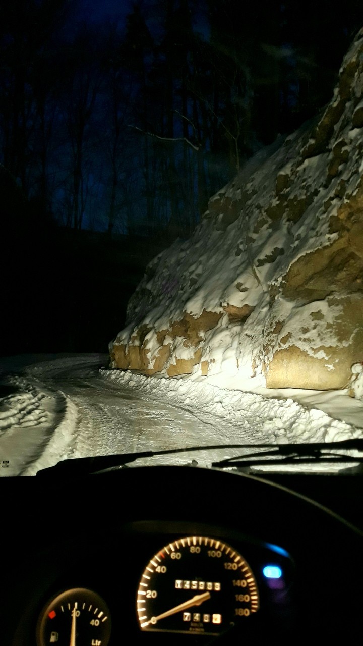 Night drive in the middle of nowhere .