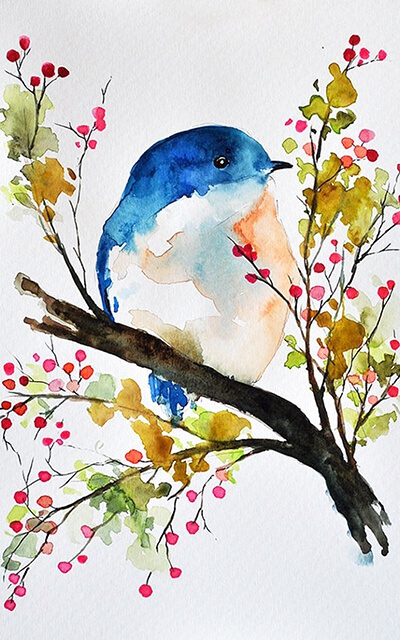 Vogel mit Beeren