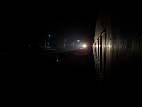 Train Crossing at Night