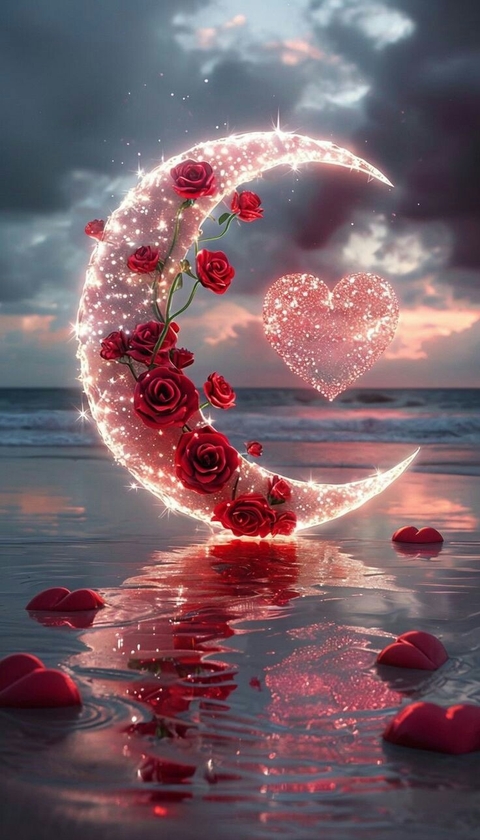 moon, heart háttérképek