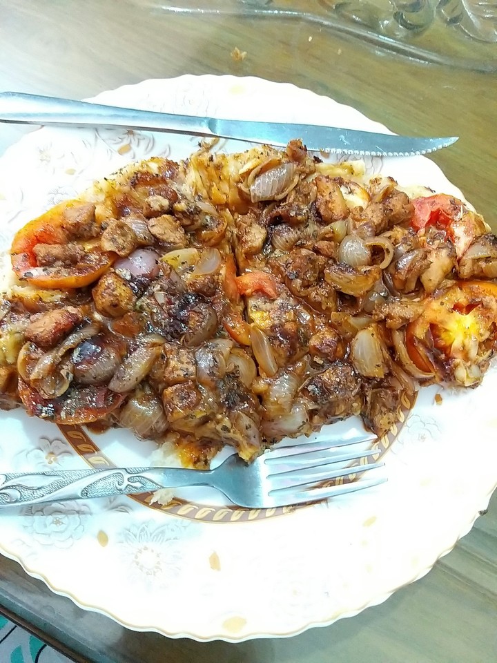 homemade BBQ chicken pizza