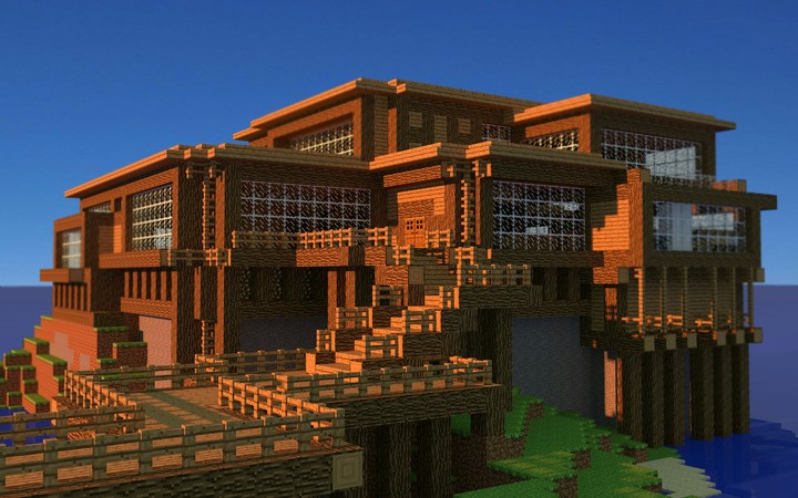 minecraft wooden house
