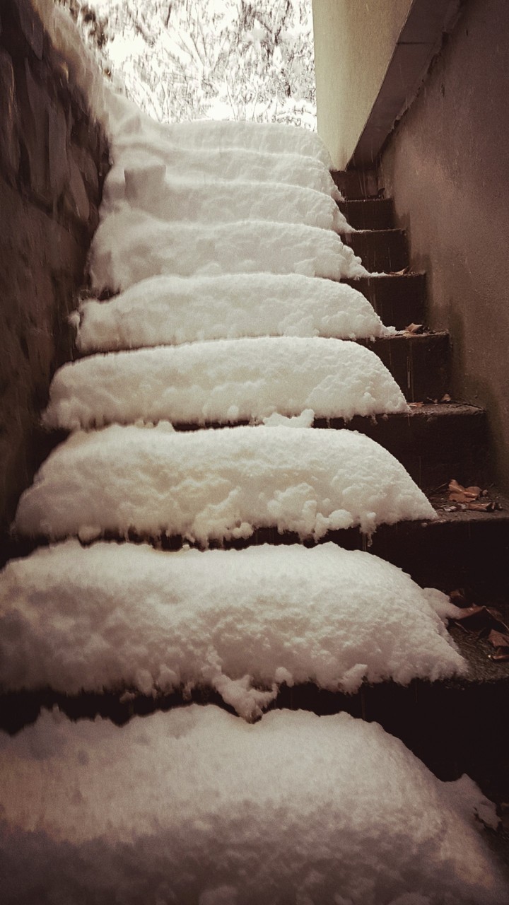 snowy stairs