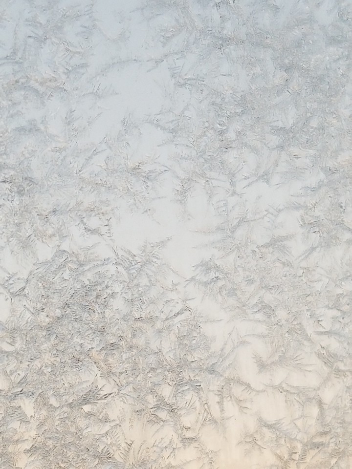 Ice crystals on car window