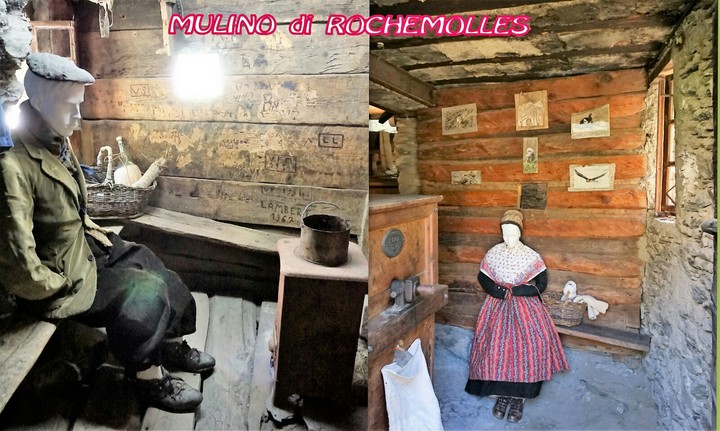 Abitanti al lavoro nel mulino di Rochemolles