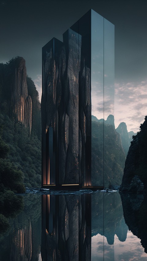 Cliff, reflection壁纸