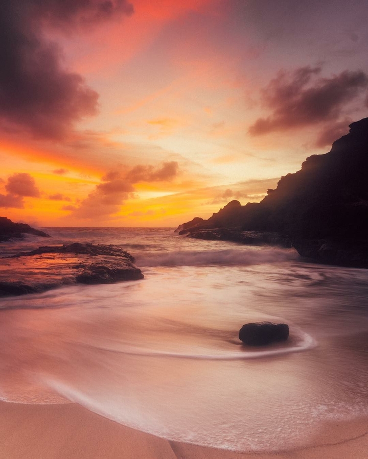 Sea, sand and sunset.