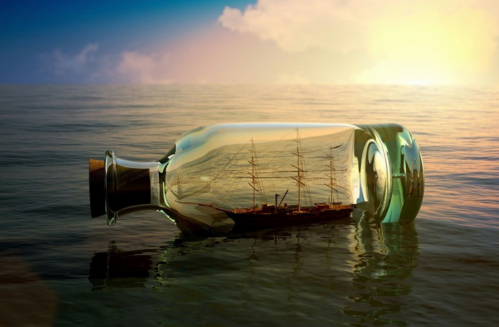 floating bottle ship
