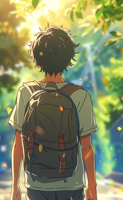 Boy anime school