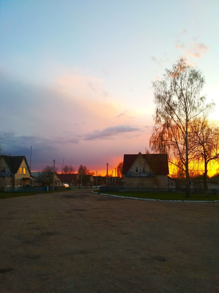 осень. улица. закат