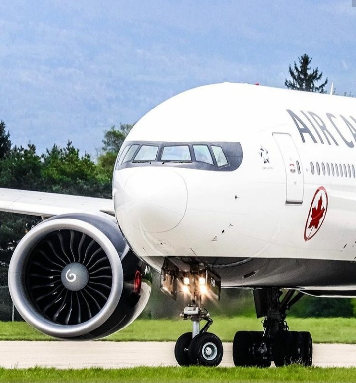 plane aircanada in grounds