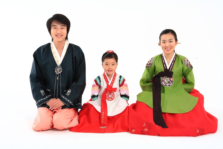 Family in Korean Dress