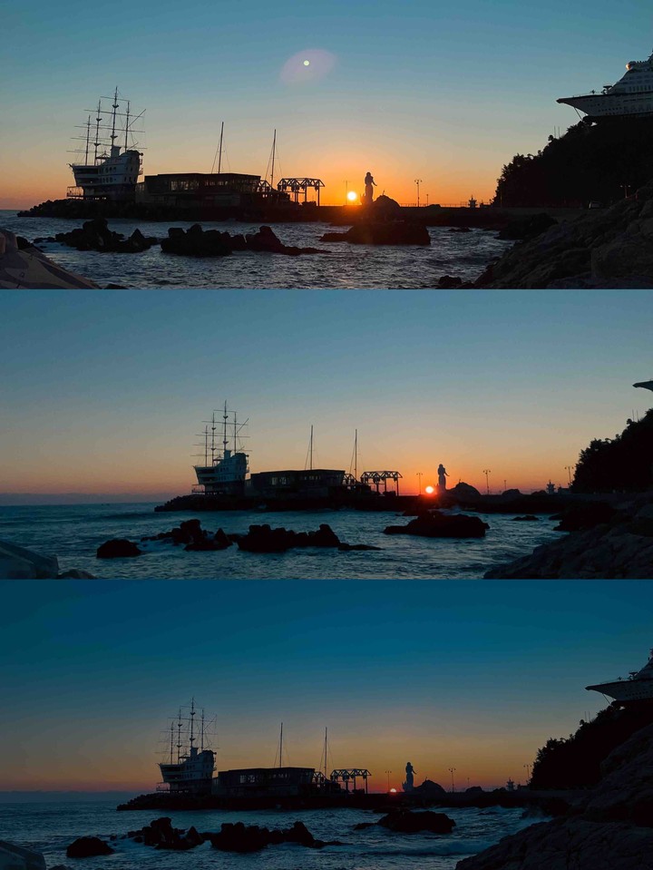 Sunrise by the Korean beach