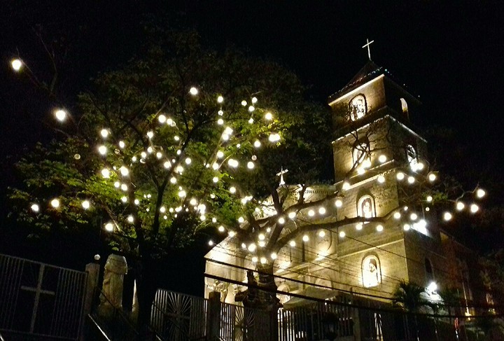 The Church at Night Rizal,Philippines