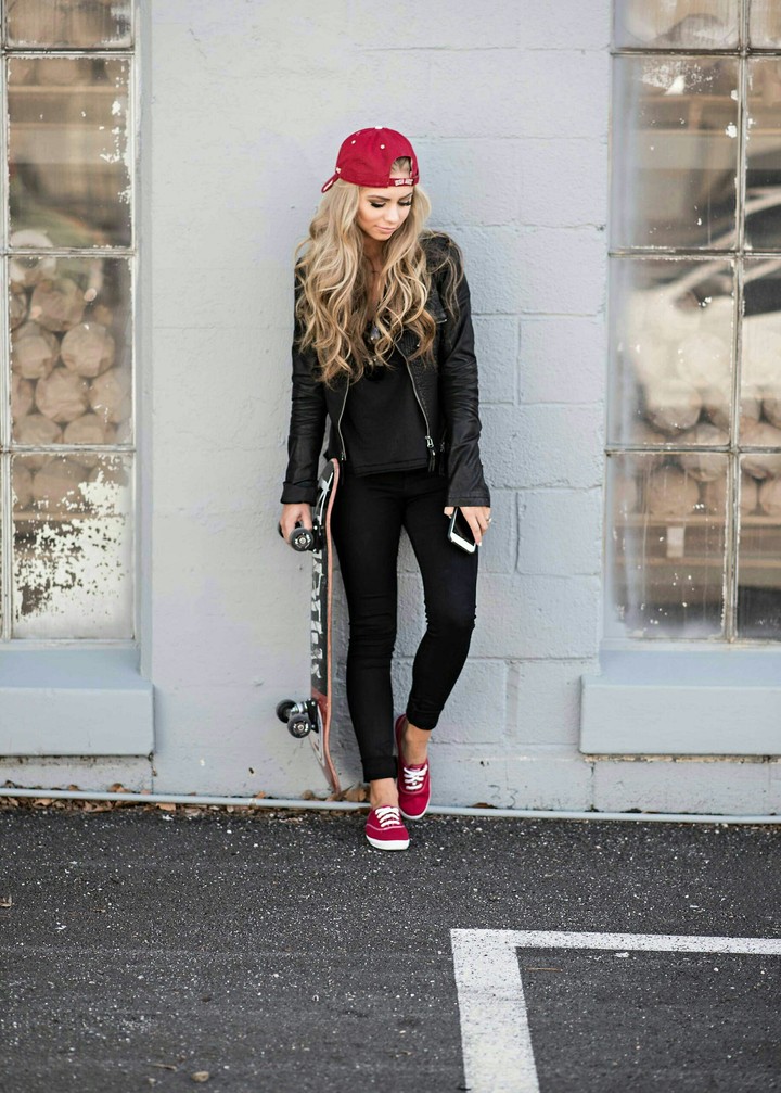 Skater girl on her territory
