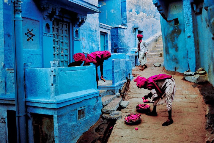 purchasing food in village