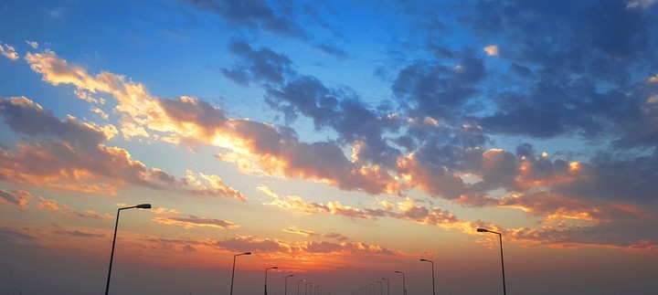 sunset in iraq at work