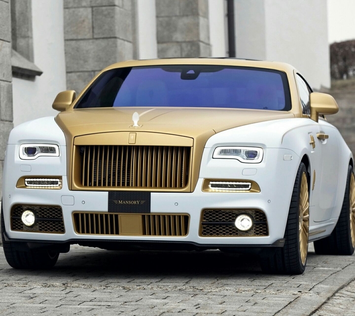 rolce royce mansory gold white