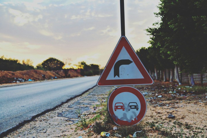by the road