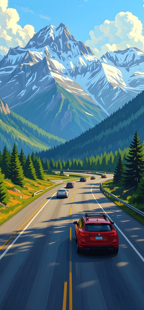 valley, car Hintergrundbilder