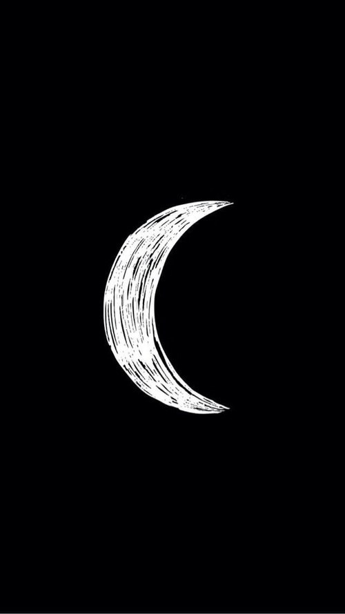 black wall and moon