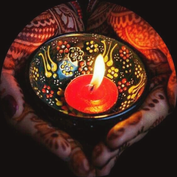Mehandi with diya
