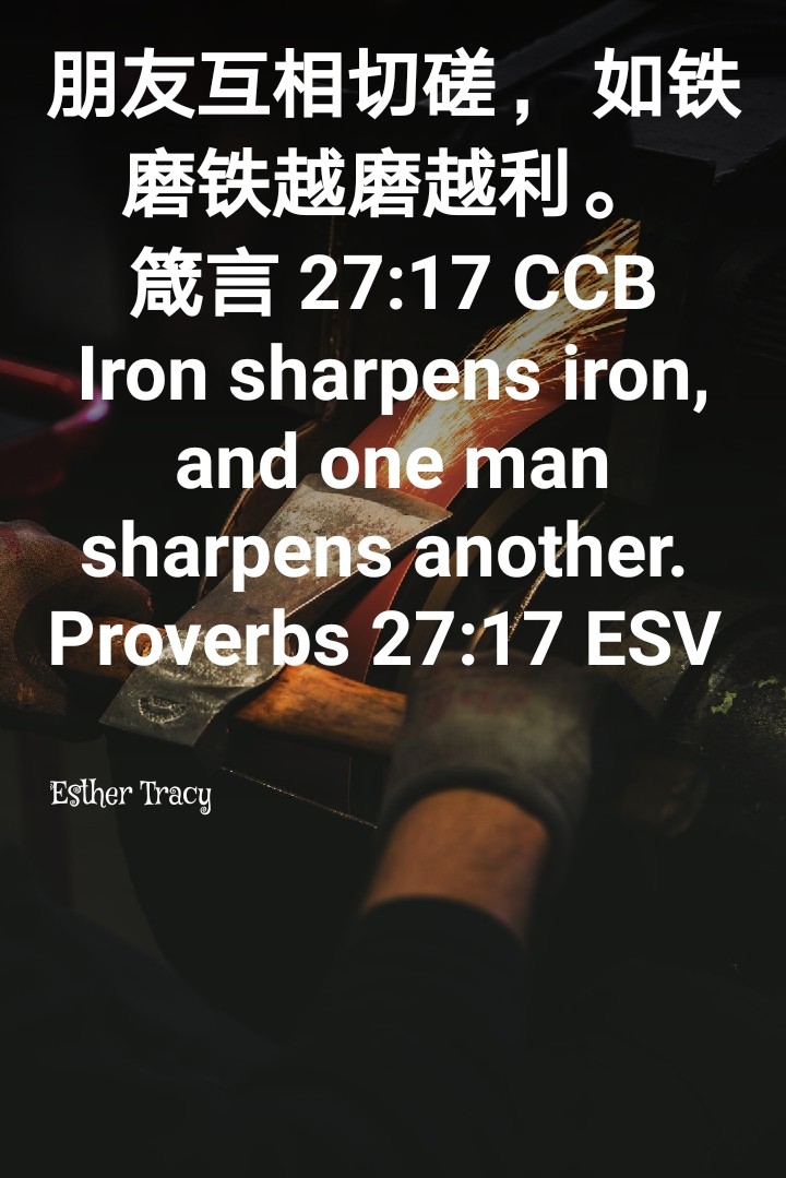 one man sharpens another.