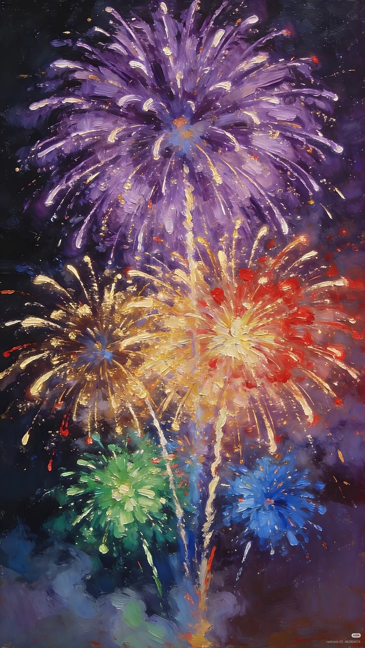 Painting, fireworks Hintergrundbilder